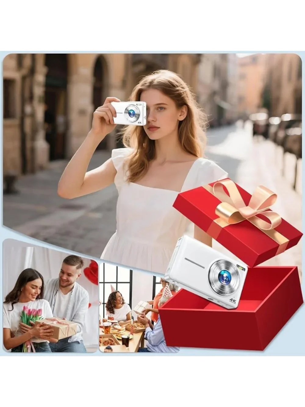 4K Digital Camera, 64MP Autofocus Vlogging Camera with Dual Lens, 16X Digital Zo